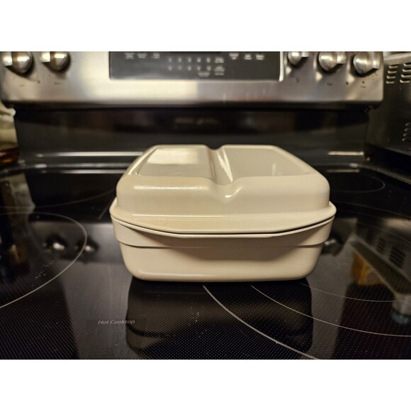 Vtg Anchor Hocking MicroWare Versatility Divided Pan Bowl Dish  W/ Lid #PM481-T1 - Picture 3 of 10